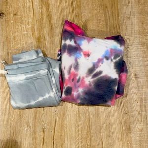 1 pair joggers and 1 tie dye sweatshirt